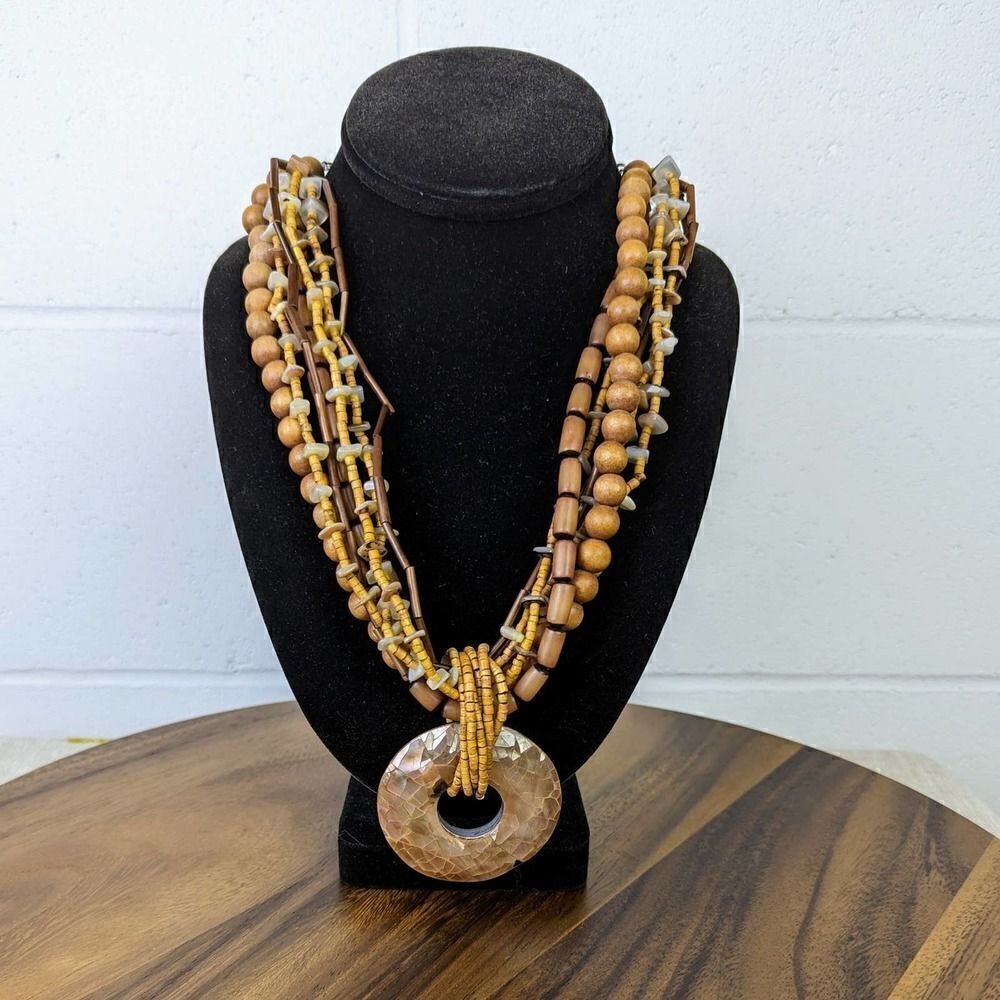 Beautiful Multi-Strand Statement Necklace 10 inches